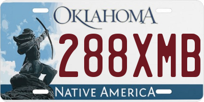 OK license plate 288XMB