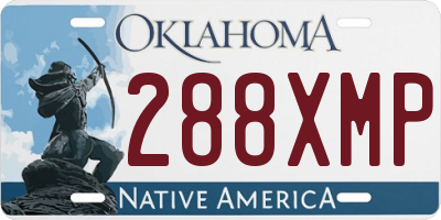 OK license plate 288XMP