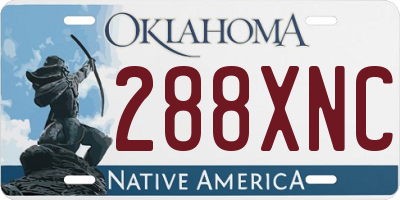 OK license plate 288XNC