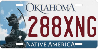 OK license plate 288XNG