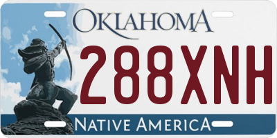OK license plate 288XNH