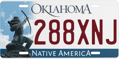 OK license plate 288XNJ