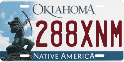 OK license plate 288XNM