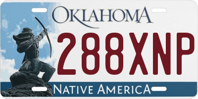 OK license plate 288XNP