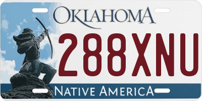 OK license plate 288XNU