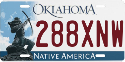 OK license plate 288XNW
