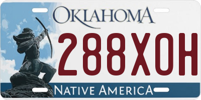 OK license plate 288XOH