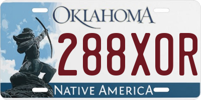 OK license plate 288XOR