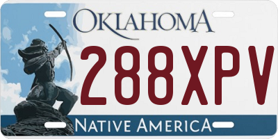 OK license plate 288XPV