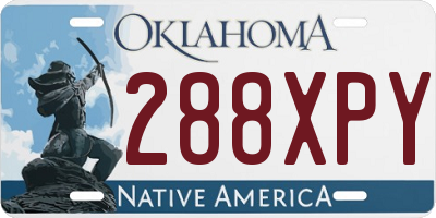 OK license plate 288XPY