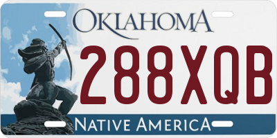 OK license plate 288XQB