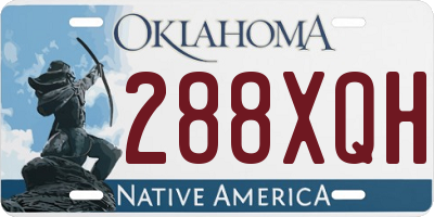 OK license plate 288XQH