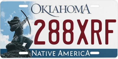 OK license plate 288XRF