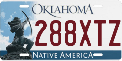 OK license plate 288XTZ