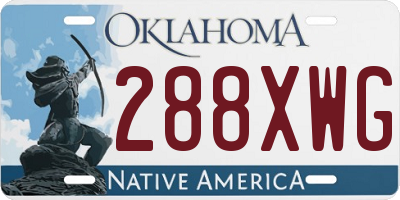 OK license plate 288XWG