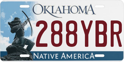 OK license plate 288YBR
