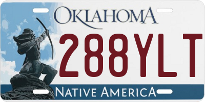 OK license plate 288YLT