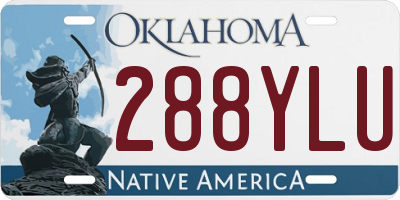 OK license plate 288YLU