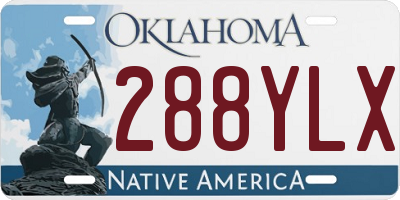 OK license plate 288YLX