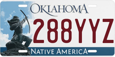 OK license plate 288YYZ