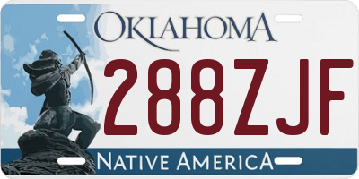 OK license plate 288ZJF