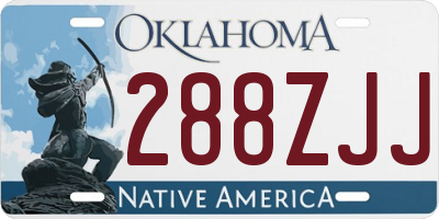 OK license plate 288ZJJ