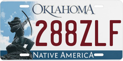OK license plate 288ZLF