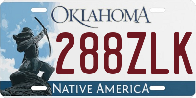 OK license plate 288ZLK