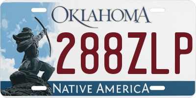 OK license plate 288ZLP