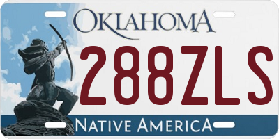 OK license plate 288ZLS