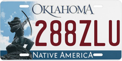 OK license plate 288ZLU