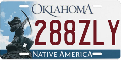 OK license plate 288ZLY