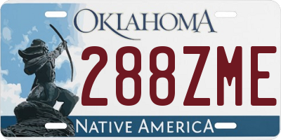 OK license plate 288ZME