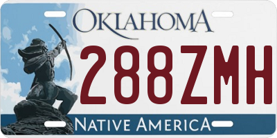 OK license plate 288ZMH