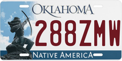 OK license plate 288ZMW