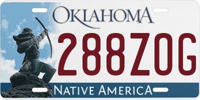 OK license plate 288ZOG