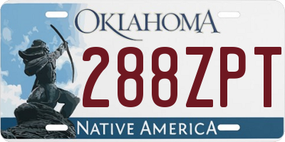 OK license plate 288ZPT