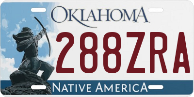 OK license plate 288ZRA