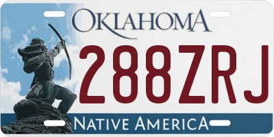 OK license plate 288ZRJ
