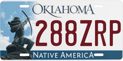 OK license plate 288ZRP