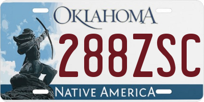 OK license plate 288ZSC