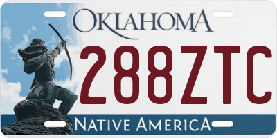 OK license plate 288ZTC