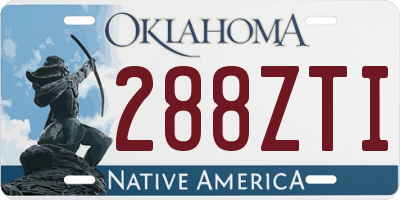 OK license plate 288ZTI