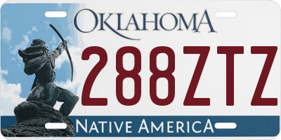 OK license plate 288ZTZ