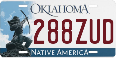 OK license plate 288ZUD