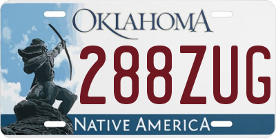 OK license plate 288ZUG