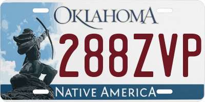 OK license plate 288ZVP