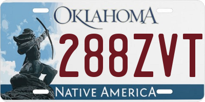 OK license plate 288ZVT