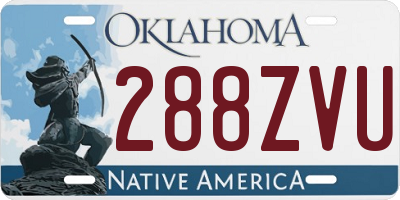 OK license plate 288ZVU