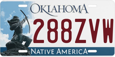 OK license plate 288ZVW